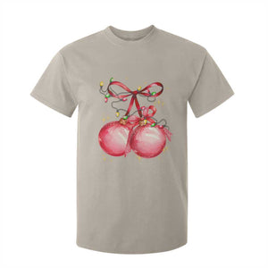 Christmas Coquette Pink Baubles Bow T Shirt For Kid TS11 Sand Print Your Wear
