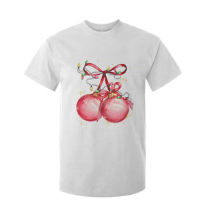 Christmas Coquette Pink Baubles Bow T Shirt For Kid TS11 White Print Your Wear
