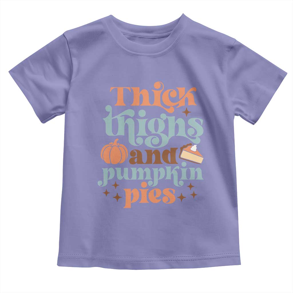 Thanksgiving Baby Shirt Thick Thighs And Pumpkin Pies Dinner TS11 Violet Print Your Wear