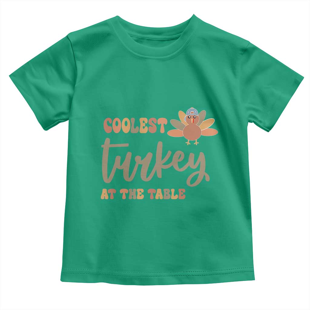 Funny Thanksgiving Turkey Baby Shirt Coolest Turkey At The Table Fall Season TS11 Irish Green Print Your Wear