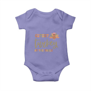 Funny Thanksgiving Turkey Baby Onesie Cutest Turkey At The Table Fall Season TS11 Violet Print Your Wear