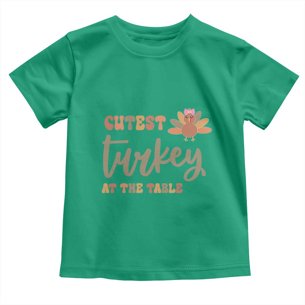 Funny Thanksgiving Turkey Baby Shirt Cutest Turkey At The Table Fall Season TS11 Irish Green Print Your Wear