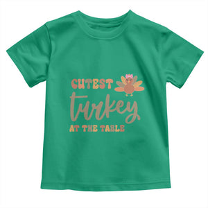 Funny Thanksgiving Turkey Baby Shirt Cutest Turkey At The Table Fall Season TS11 Irish Green Print Your Wear