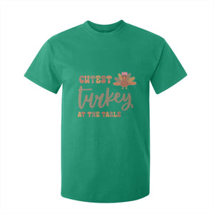 Funny Thanksgiving Turkey T Shirt For Kid Cutest Turkey At The Table Fall Season TS11 Irish Green Print Your Wear