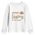 Funny Thanksgiving Turkey Youth Sweatshirt Cutest Turkey At The Table Fall Season TS11 White Print Your Wear