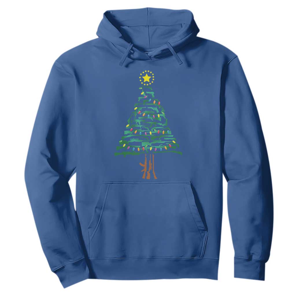 Christmas Gun Hoodie Xmas Tree 2nd Amendment Star TS11 Royal Blue Print Your Wear