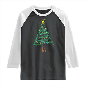 Christmas Gun Raglan Shirt Xmas Tree 2nd Amendment Star TS11 Black White Print Your Wear
