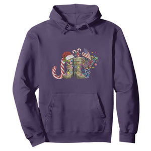 Christmas Veterans Hoodie Joy Candy Cane American Flag TS11 Purple Print Your Wear
