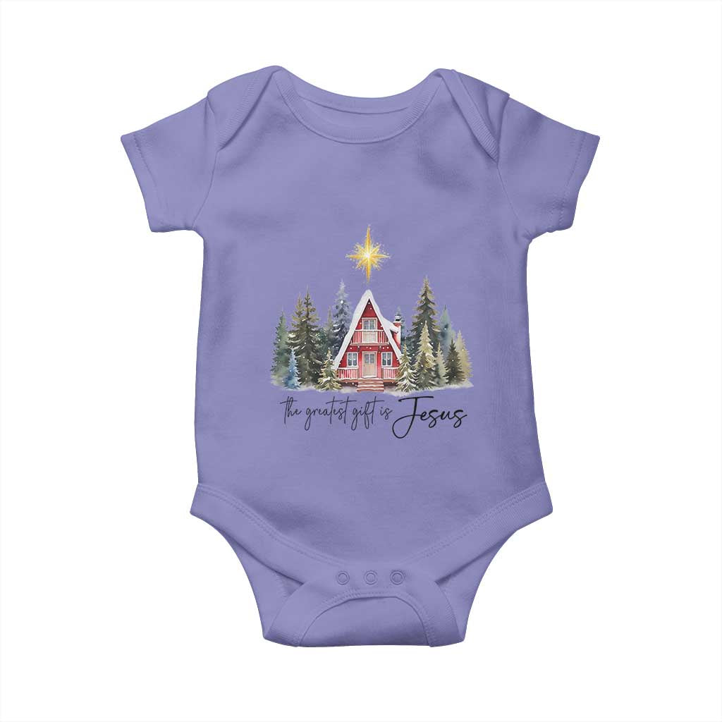 Christian Christmas Baby Onesie The Greatest Gift Is Jesus Star Of Bethlehem TS11 Violet Print Your Wear