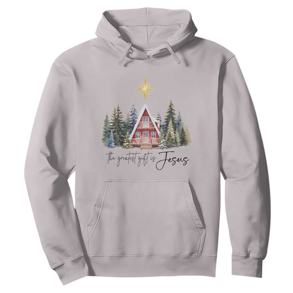 Christian Christmas Hoodie The Greatest Gift Is Jesus Star Of Bethlehem TS11 Ice Gray Print Your Wear