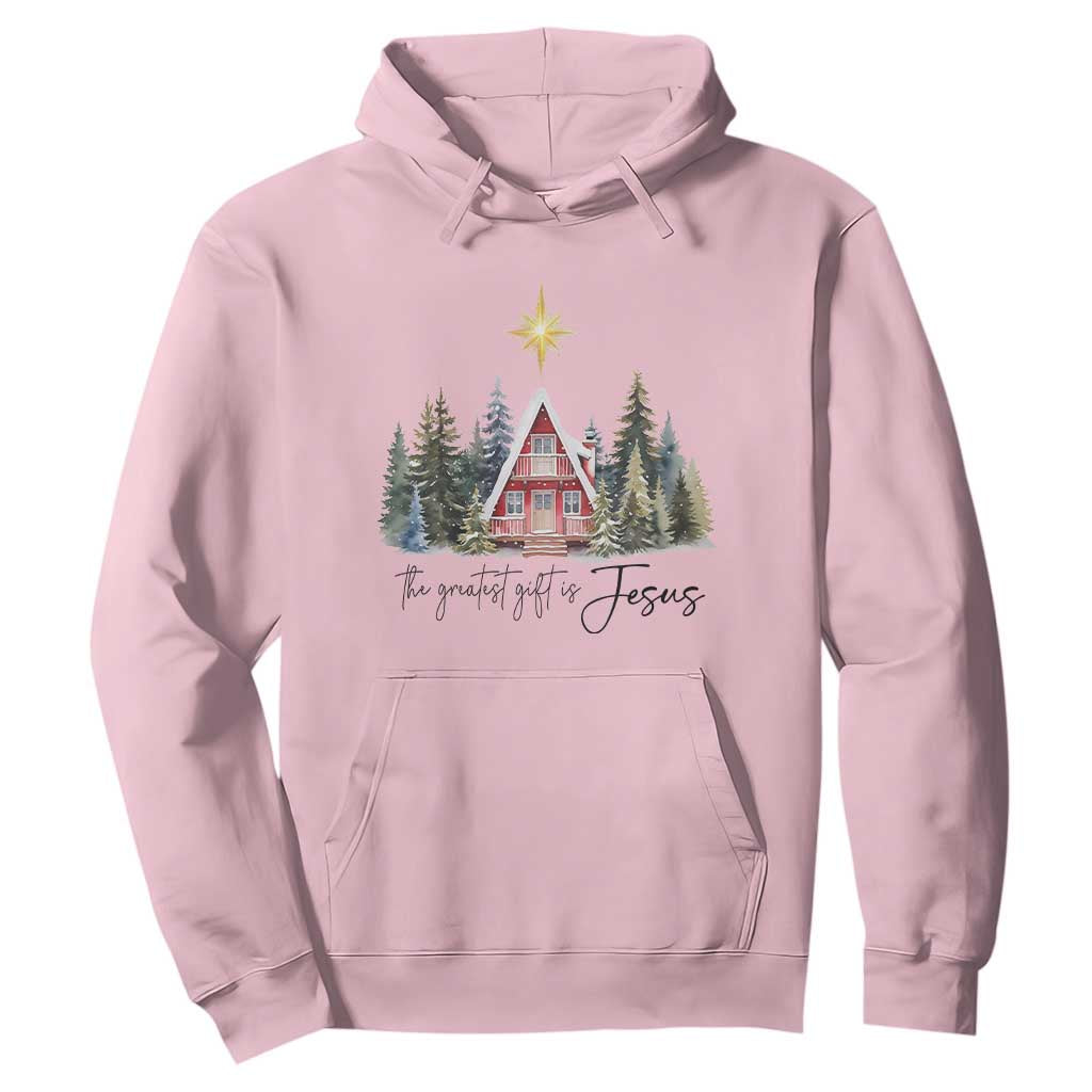Christian Christmas Hoodie The Greatest Gift Is Jesus Star Of Bethlehem TS11 Light Pink Print Your Wear