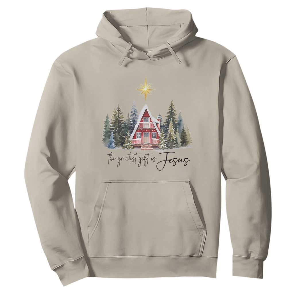 Christian Christmas Hoodie The Greatest Gift Is Jesus Star Of Bethlehem TS11 Sand Print Your Wear