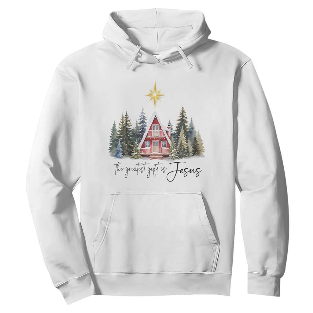 Christian Christmas Hoodie The Greatest Gift Is Jesus Star Of Bethlehem TS11 White Print Your Wear