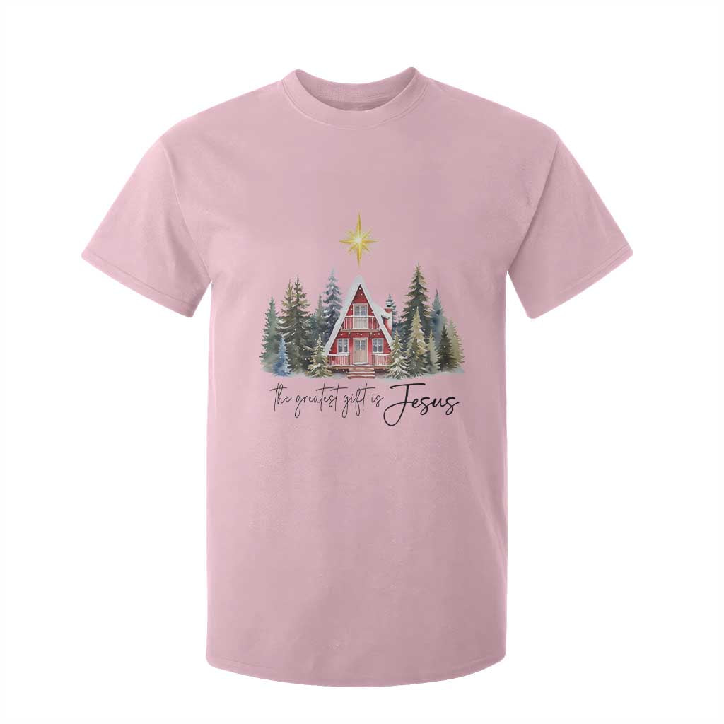 Christian Christmas T Shirt For Kid The Greatest Gift Is Jesus Star Of Bethlehem TS11 Light Pink Print Your Wear