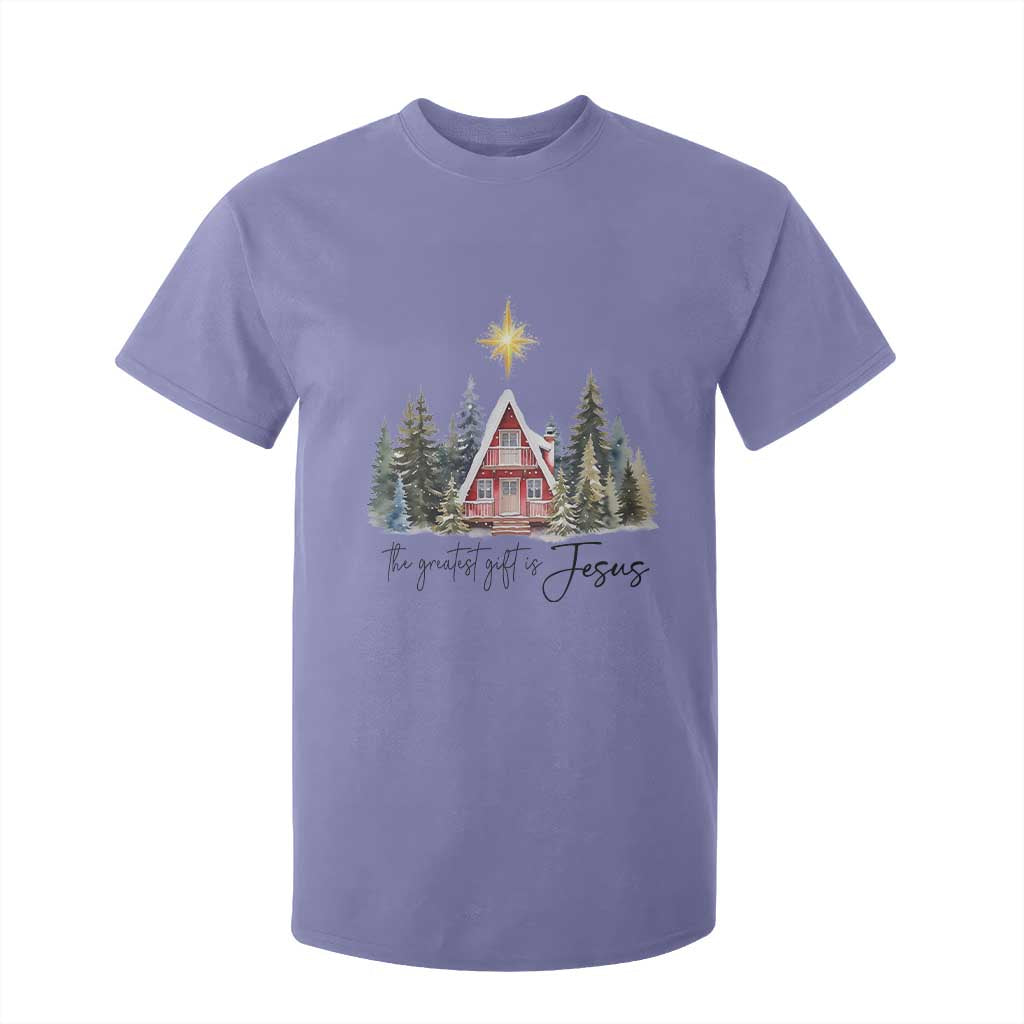 Christian Christmas T Shirt For Kid The Greatest Gift Is Jesus Star Of Bethlehem TS11 Violet Print Your Wear