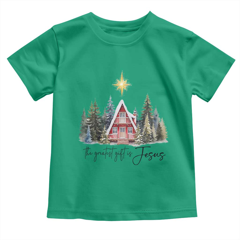 Christian Christmas Toddler T Shirt The Greatest Gift Is Jesus Star Of Bethlehem TS11 Irish Green Print Your Wear