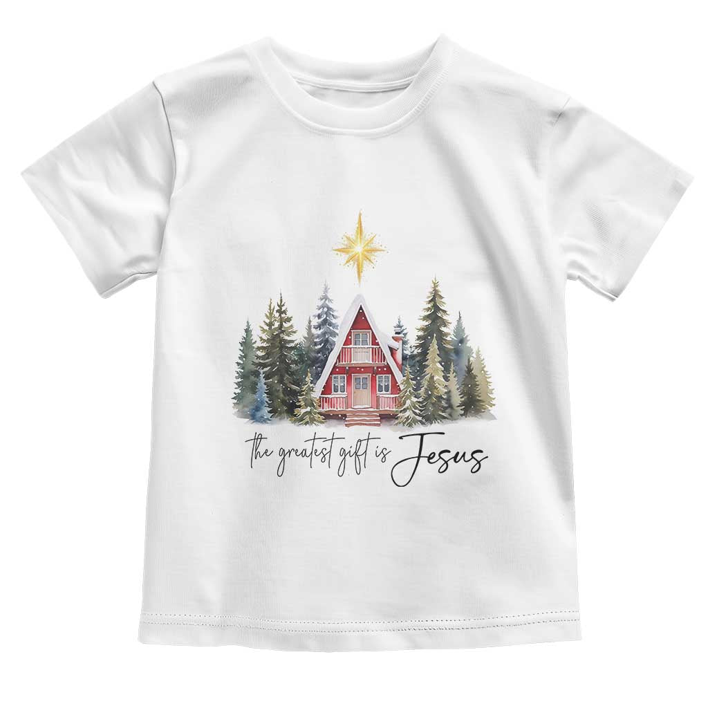 Christian Christmas Toddler T Shirt The Greatest Gift Is Jesus Star Of Bethlehem TS11 White Print Your Wear