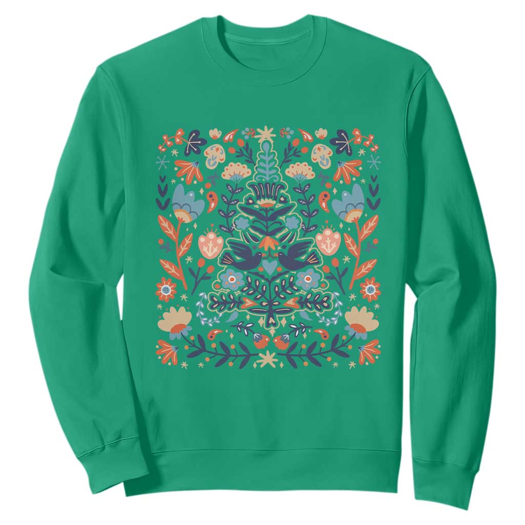 Norwegian Christmas Scandinavian Yule Xmas Tree Folk Art Winter Solstice Sweatshirt TS11 Irish Green Print Your Wear