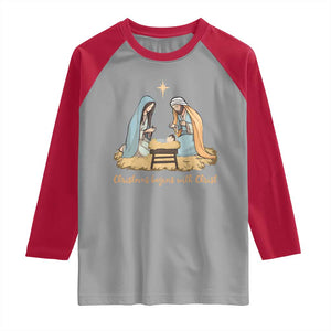 Christmas Begins With Christ Raglan Shirt Christian Christmas Nativity Scene TS11 Sport Gray Red Print Your Wear