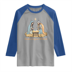 Christmas Begins With Christ Raglan Shirt Christian Christmas Nativity Scene TS11 Sport Gray Royal Print Your Wear