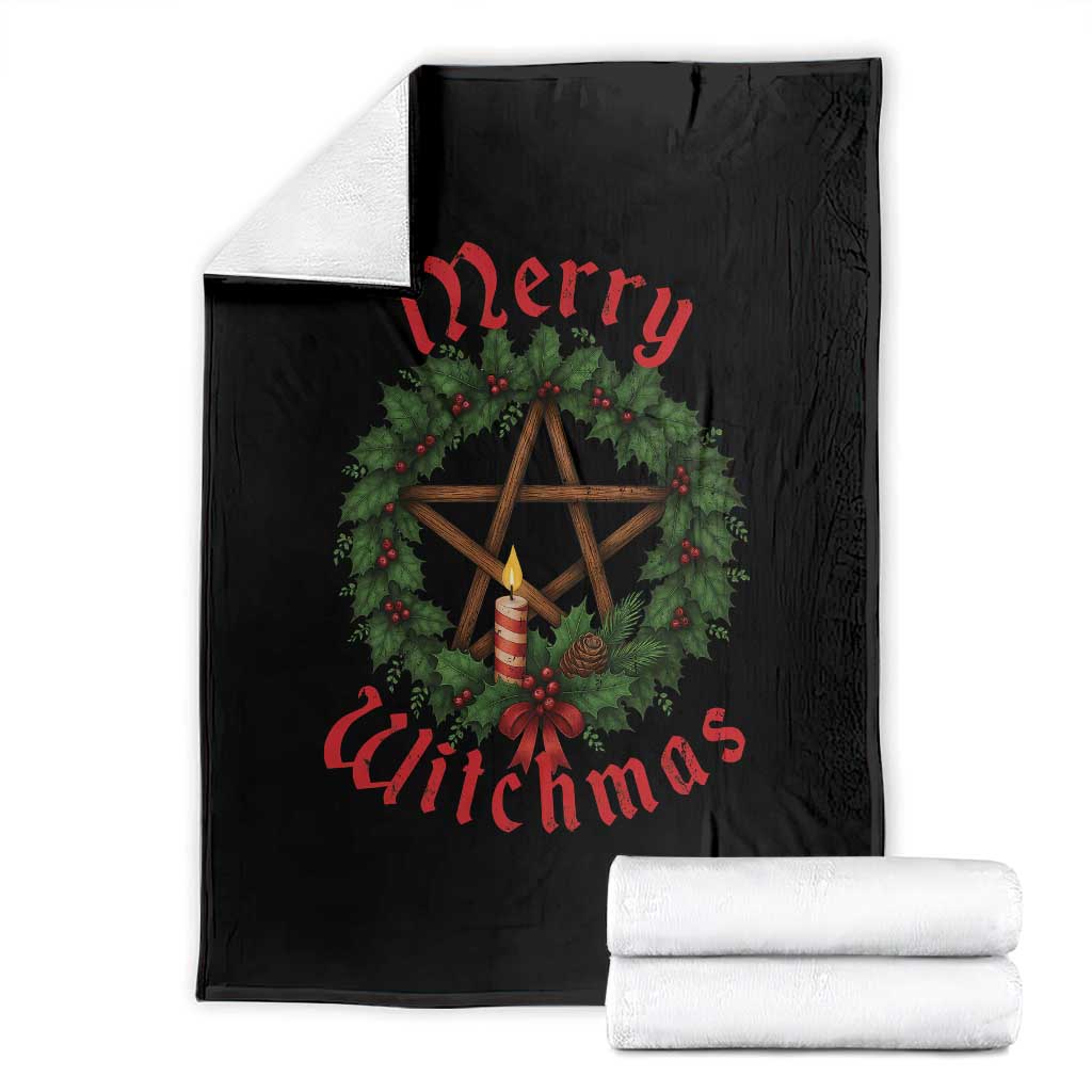 Nordic Christmas Throw Blanket Merry Witchmas Pagan Yule Xmas Wreath TS11 Black Print Your Wear