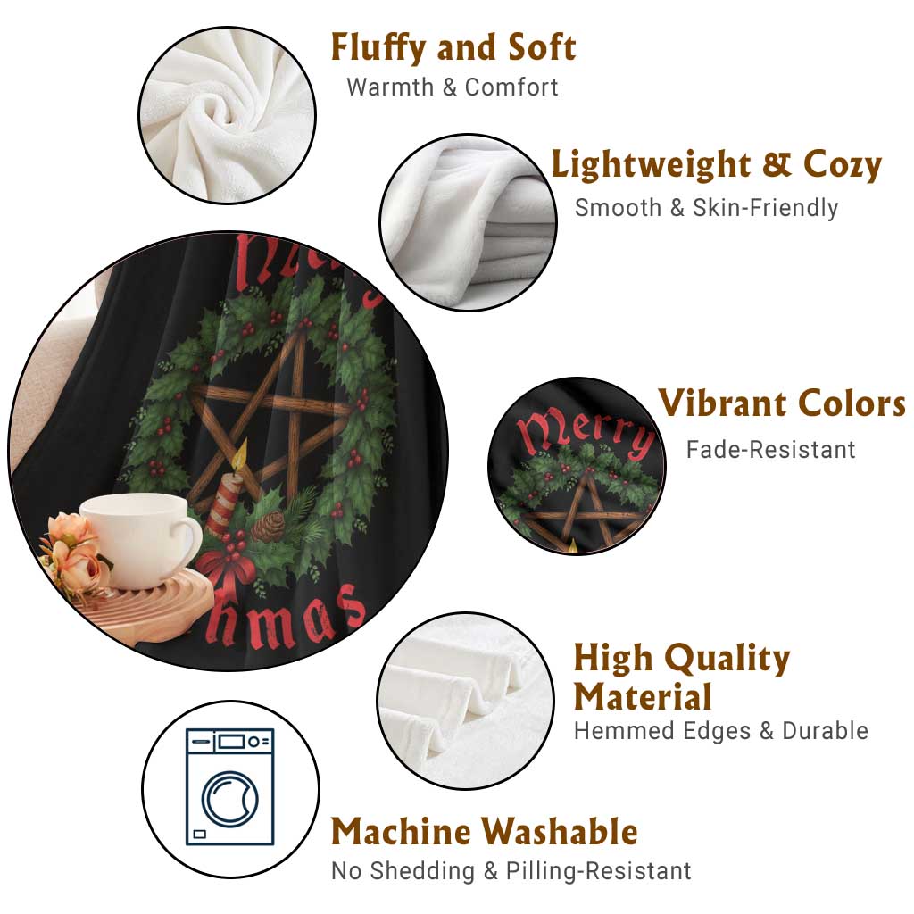 Nordic Christmas Throw Blanket Merry Witchmas Pagan Yule Xmas Wreath TS11 Print Your Wear