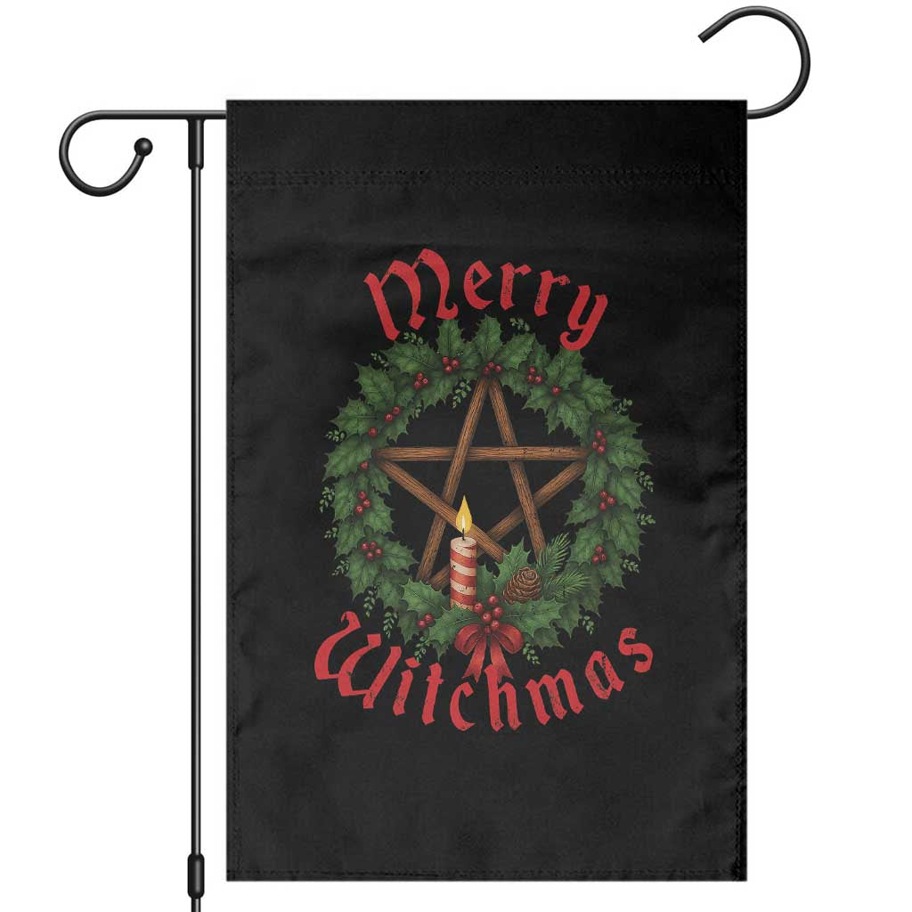 Nordic Christmas Garden Flag Merry Witchmas Pagan Yule Xmas Wreath TS11 Black Print Your Wear