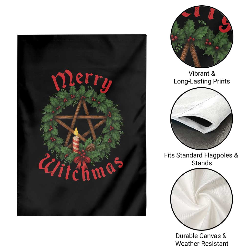 Nordic Christmas Garden Flag Merry Witchmas Pagan Yule Xmas Wreath TS11 Print Your Wear