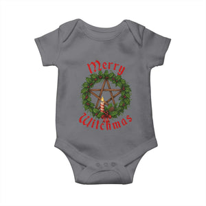 Nordic Christmas Baby Onesie Merry Witchmas Pagan Yule Xmas Wreath TS11 Charcoal Print Your Wear