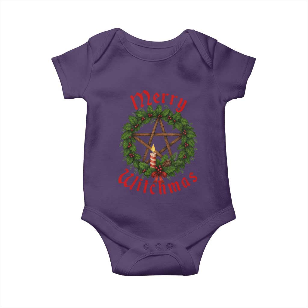 Nordic Christmas Baby Onesie Merry Witchmas Pagan Yule Xmas Wreath TS11 Purple Print Your Wear