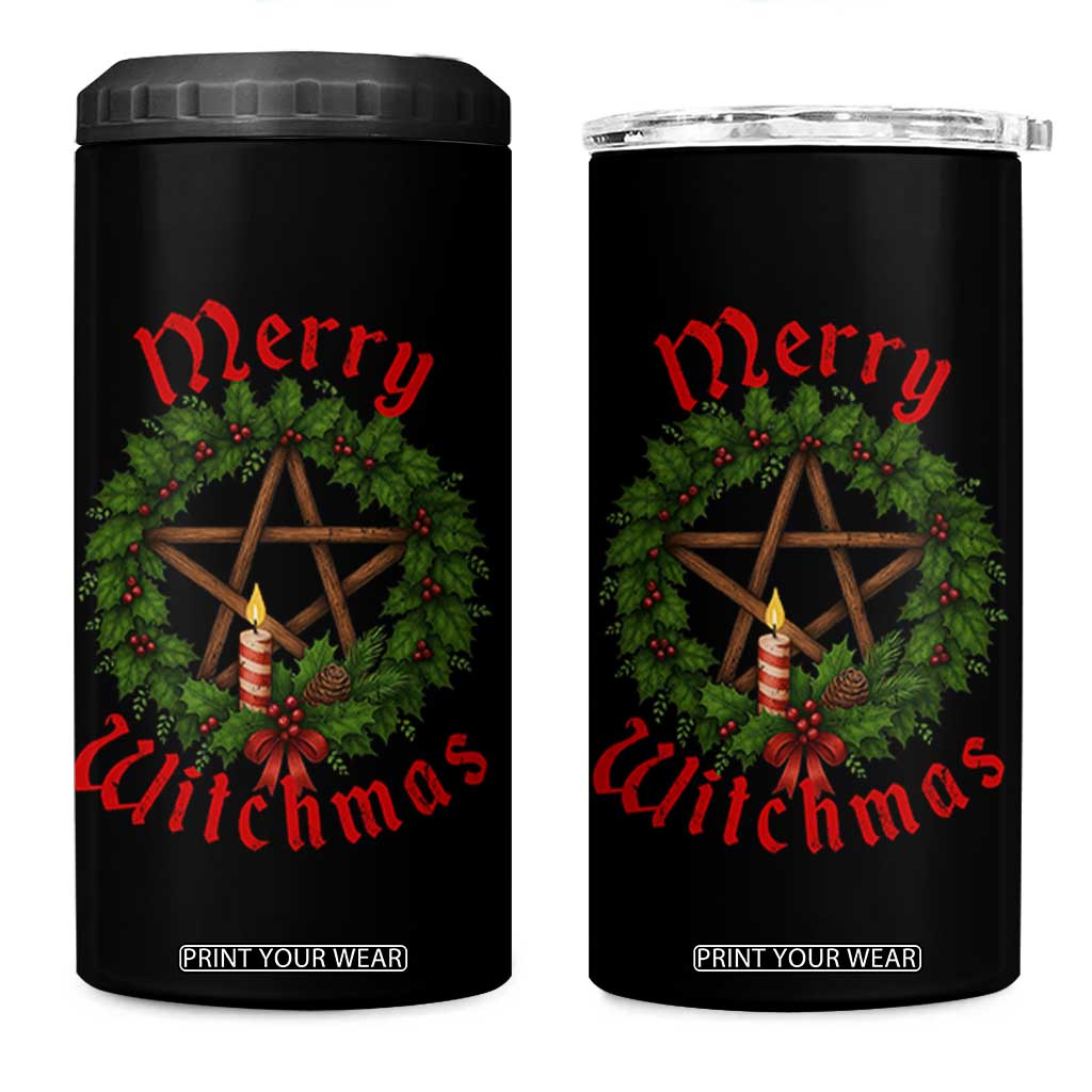 Nordic Christmas 4 in 1 Can Cooler Tumbler Merry Witchmas Pagan Yule Xmas Wreath TS11 One Size: 16 oz Black Print Your Wear