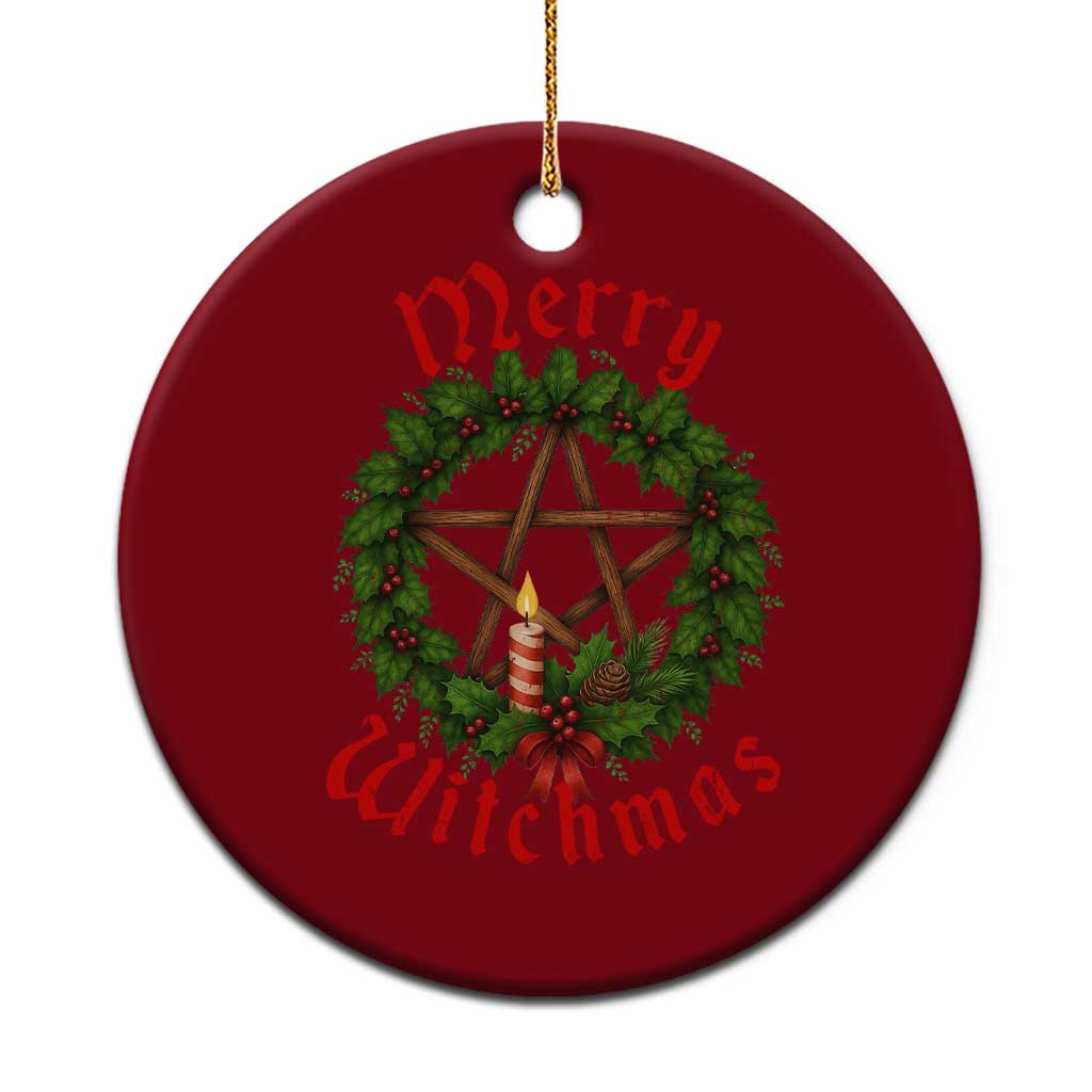 Nordic Christmas Ceramic Ornament Merry Witchmas Pagan Yule Xmas Wreath TS11 1pc Red Print Your Wear
