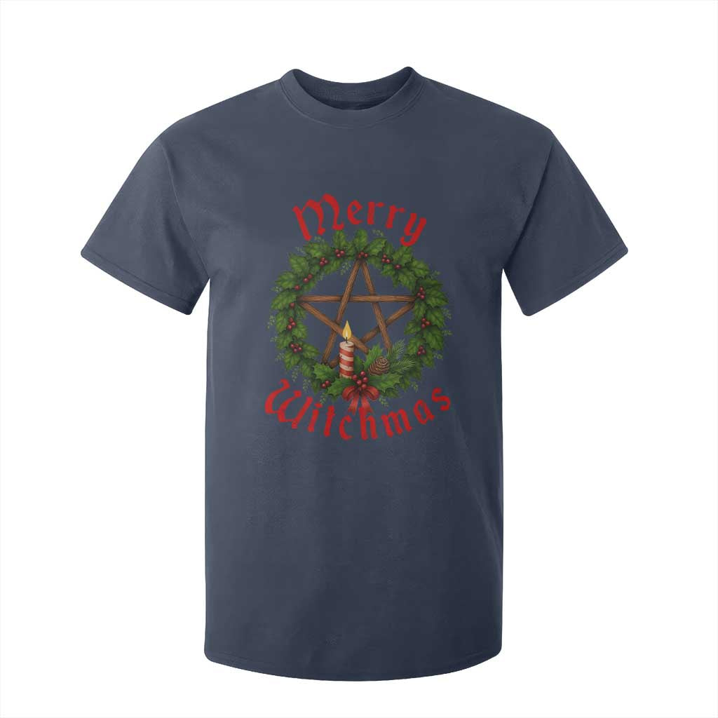 Nordic Christmas T Shirt For Kid Merry Witchmas Pagan Yule Xmas Wreath TS11 Navy Print Your Wear