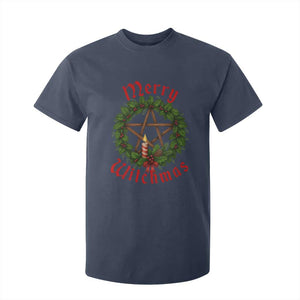 Nordic Christmas T Shirt For Kid Merry Witchmas Pagan Yule Xmas Wreath TS11 Navy Print Your Wear