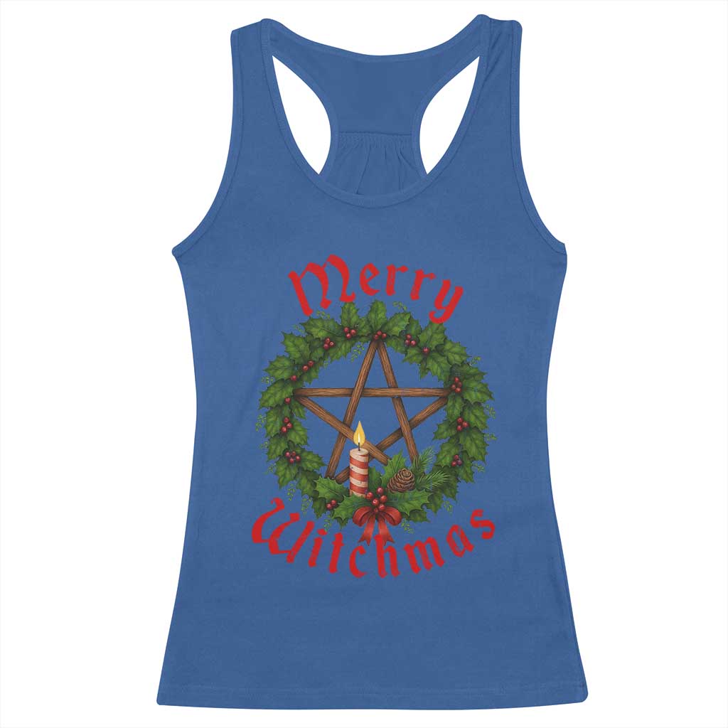 Nordic Christmas Racerback Tank Top Merry Witchmas Pagan Yule Xmas Wreath TS11 Royal Blue Print Your Wear
