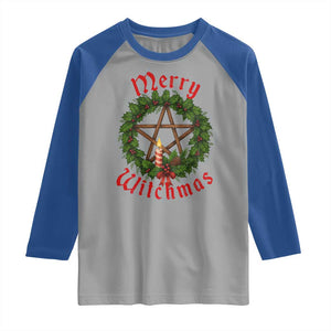 Nordic Christmas Raglan Shirt Merry Witchmas Pagan Yule Xmas Wreath TS11 Sport Gray Royal Print Your Wear
