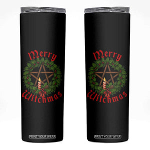 Nordic Christmas Skinny Tumbler Merry Witchmas Pagan Yule Xmas Wreath TS11 Black Print Your Wear