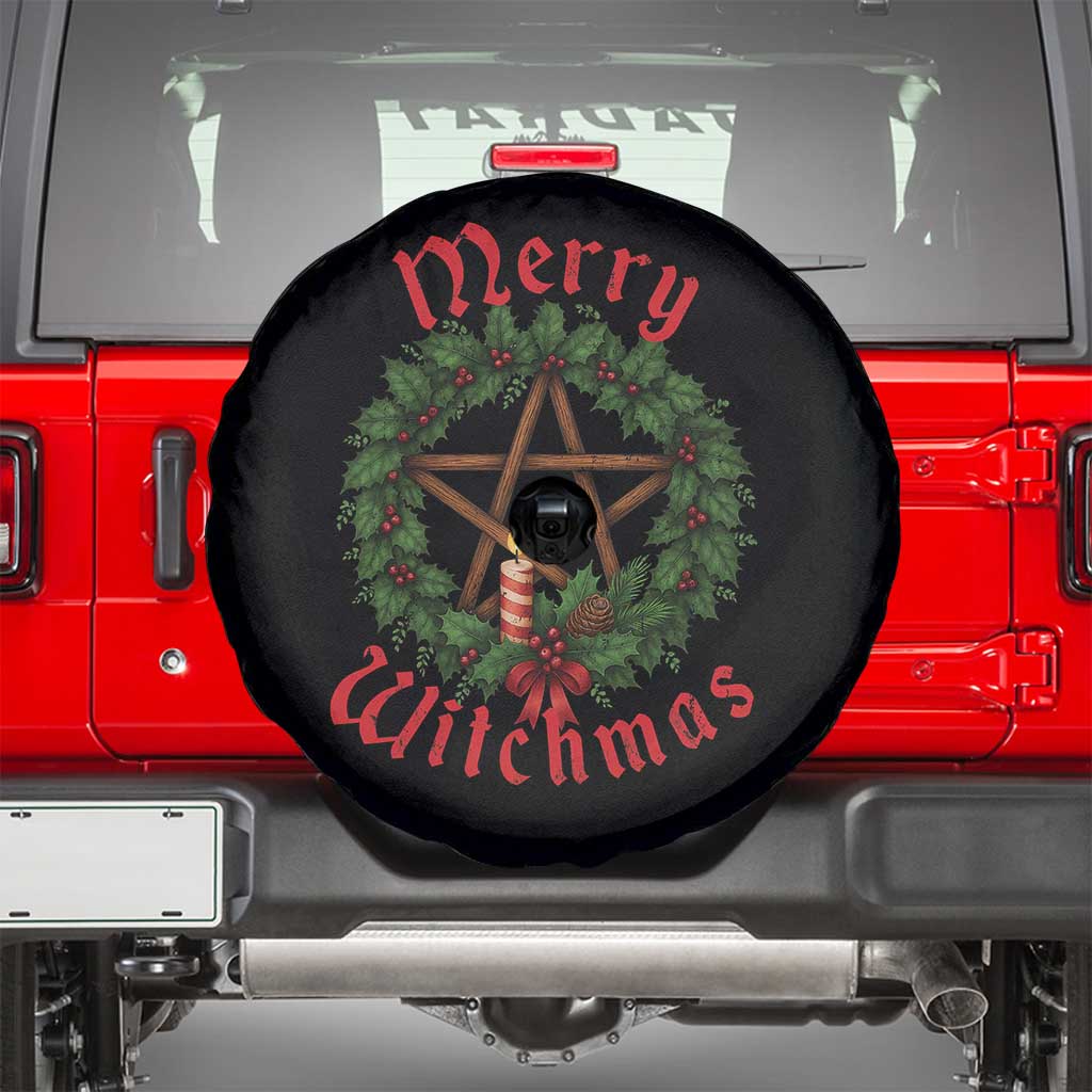 Nordic Christmas Spare Tire Cover Merry Witchmas Pagan Yule Xmas Wreath TS11 Black Print Your Wear