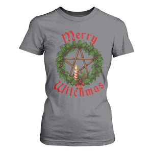 Nordic Christmas T Shirt For Women Merry Witchmas Pagan Yule Xmas Wreath TS11 Charcoal Print Your Wear