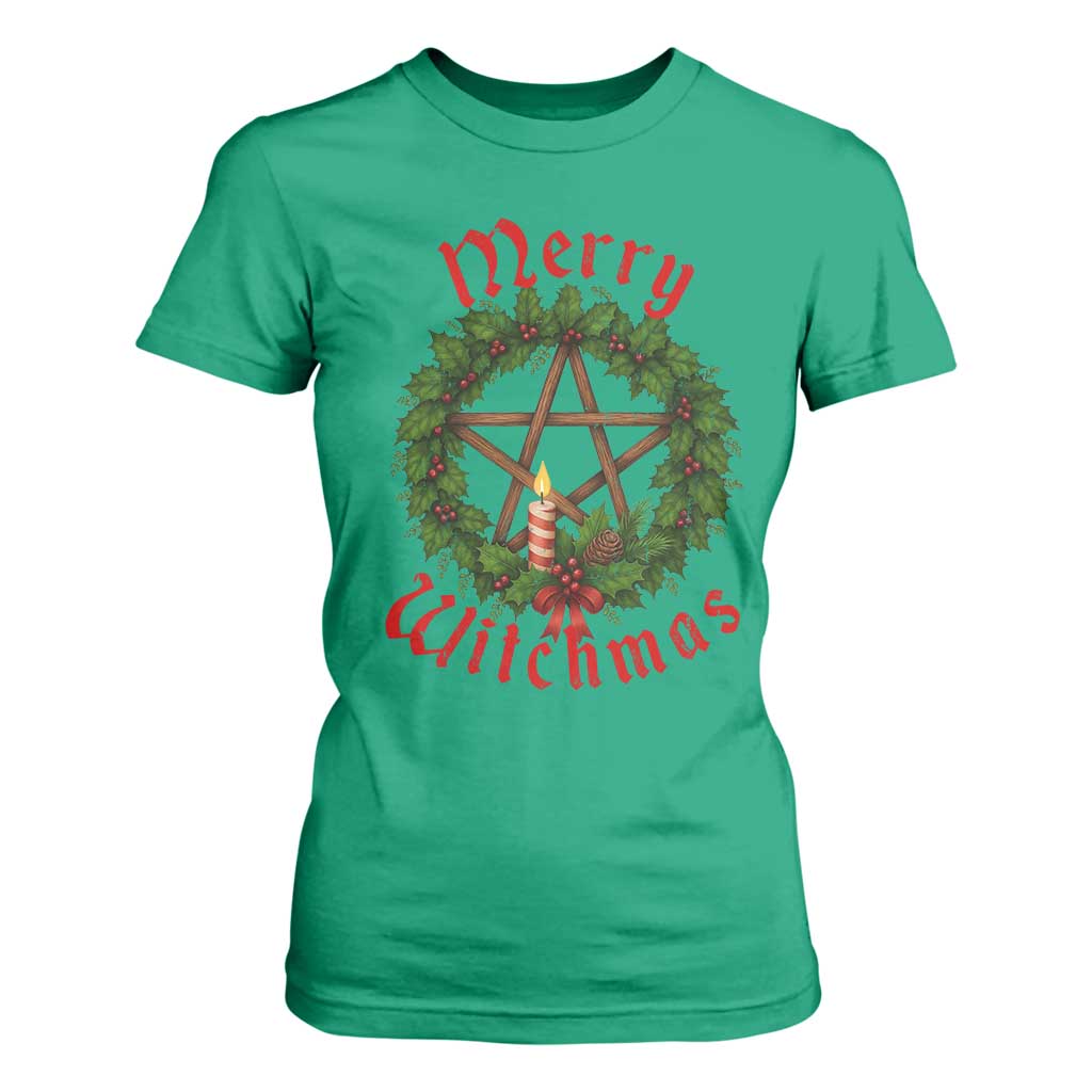 Nordic Christmas T Shirt For Women Merry Witchmas Pagan Yule Xmas Wreath TS11 Irish Green Print Your Wear