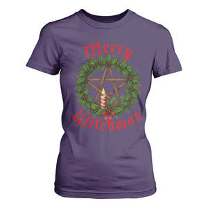 Nordic Christmas T Shirt For Women Merry Witchmas Pagan Yule Xmas Wreath TS11 Purple Print Your Wear