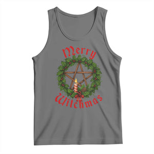 Nordic Christmas Tank Top Merry Witchmas Pagan Yule Xmas Wreath TS11 Black Heather Print Your Wear