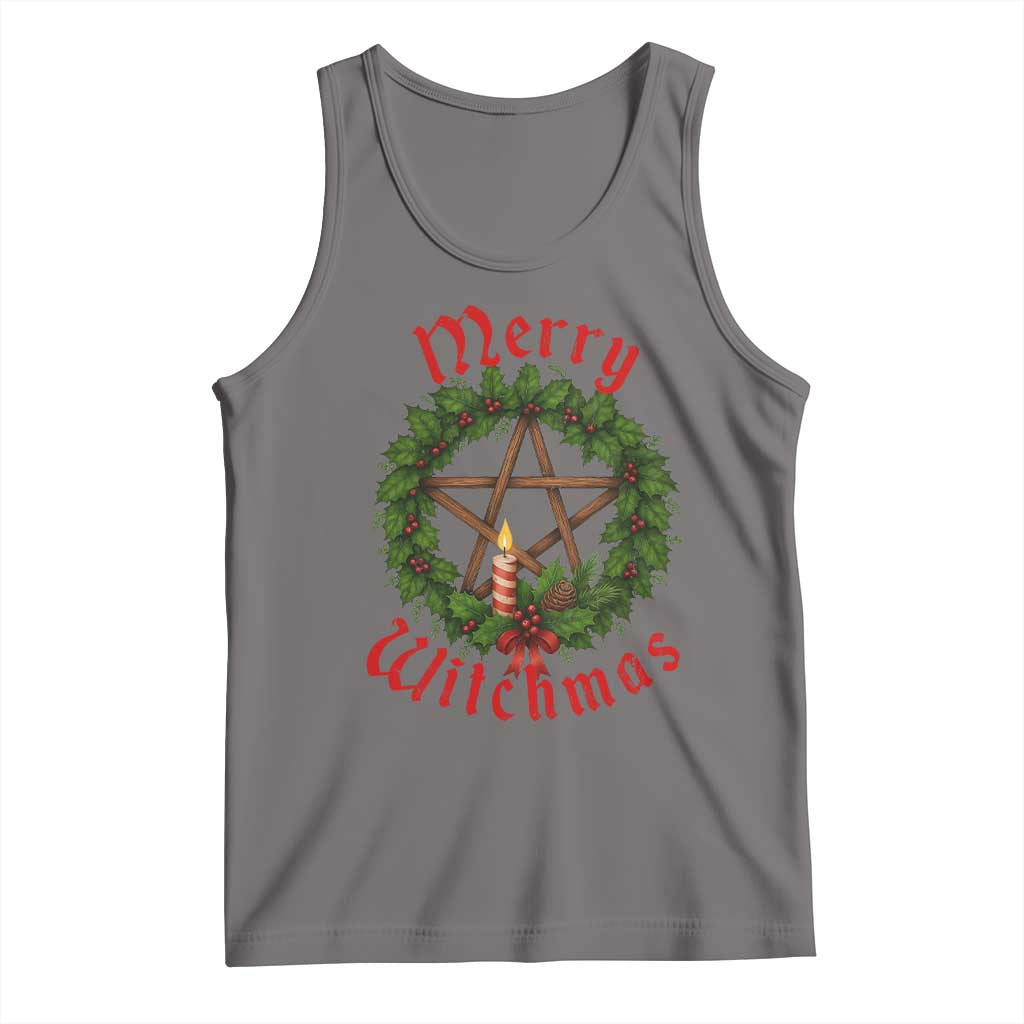 Nordic Christmas Tank Top Merry Witchmas Pagan Yule Xmas Wreath TS11 Deep Heather Print Your Wear