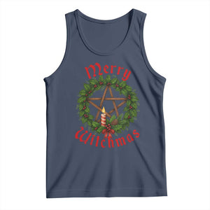 Nordic Christmas Tank Top Merry Witchmas Pagan Yule Xmas Wreath TS11 Navy Print Your Wear