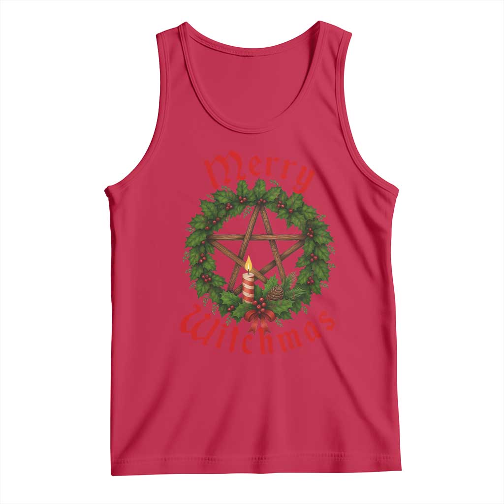 Nordic Christmas Tank Top Merry Witchmas Pagan Yule Xmas Wreath TS11 Red Print Your Wear