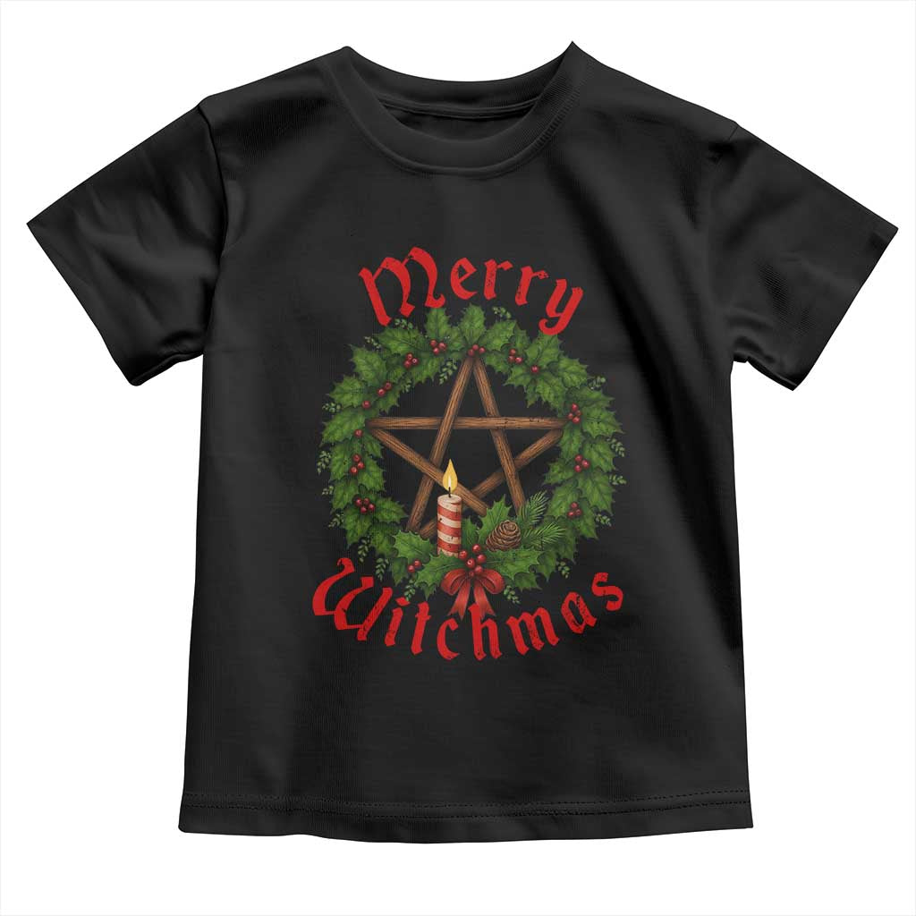 Nordic Christmas Toddler T Shirt Merry Witchmas Pagan Yule Xmas Wreath TS11 Black Print Your Wear