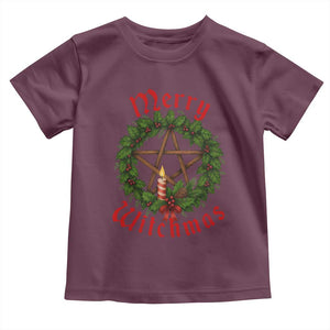 Nordic Christmas Toddler T Shirt Merry Witchmas Pagan Yule Xmas Wreath TS11 Maroon Print Your Wear