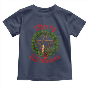 Nordic Christmas Toddler T Shirt Merry Witchmas Pagan Yule Xmas Wreath TS11 Navy Print Your Wear