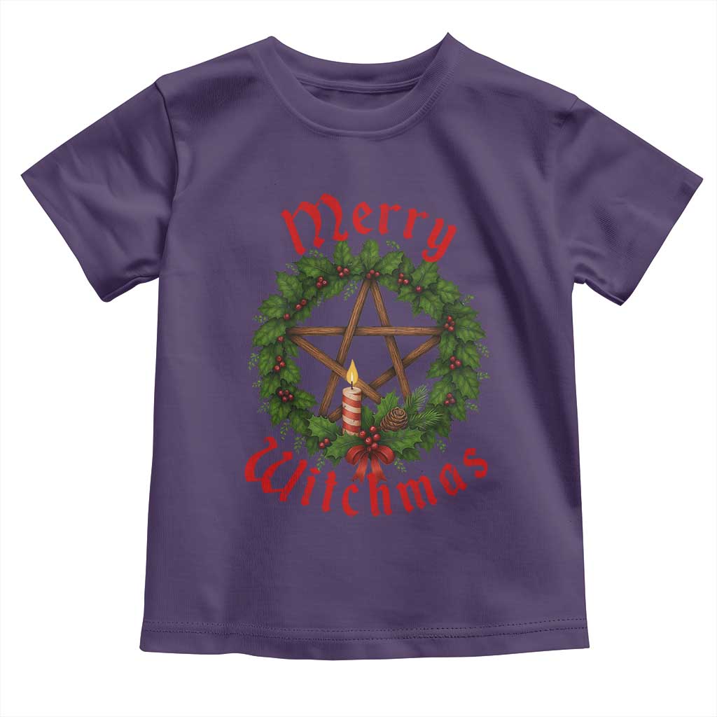 Nordic Christmas Toddler T Shirt Merry Witchmas Pagan Yule Xmas Wreath TS11 Purple Print Your Wear