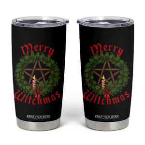 Nordic Christmas Tumbler Cup Merry Witchmas Pagan Yule Xmas Wreath TS11 Black Print Your Wear